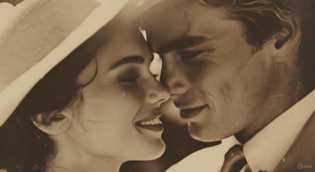 Romantic couple in passionate embrace under a starry night sky, their casual clothing partially disheveled from playful intimacy. Scattered playing cards on the blanket hint at a flirtatious strip poker game, while a nearby bicycle speaks of shared adventures. Soft moonlight caresses their skin, capturing raw sensual love, tender connection, and uninhibited desire in this intimate moment of erotic romance and deep emotional bond.